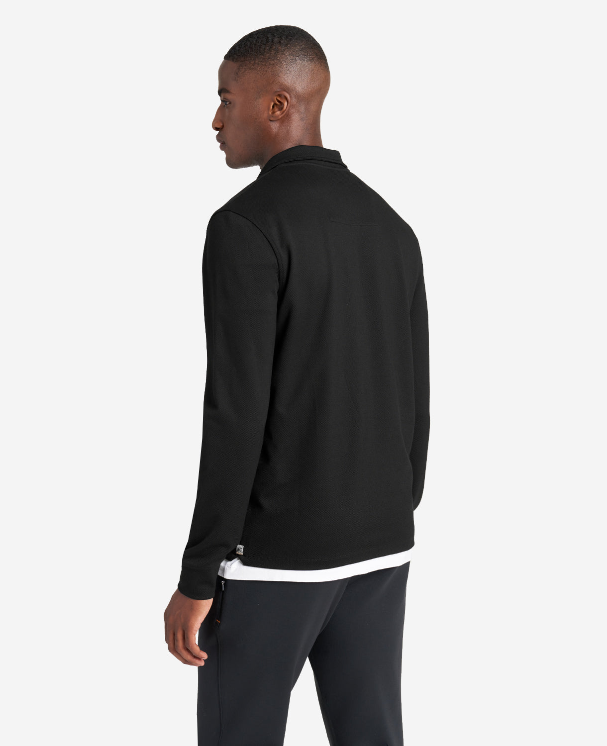 Kenneth Cole Sport Quarter-Zip Knit Pullover maglia nera uomo in tessuto traspirante