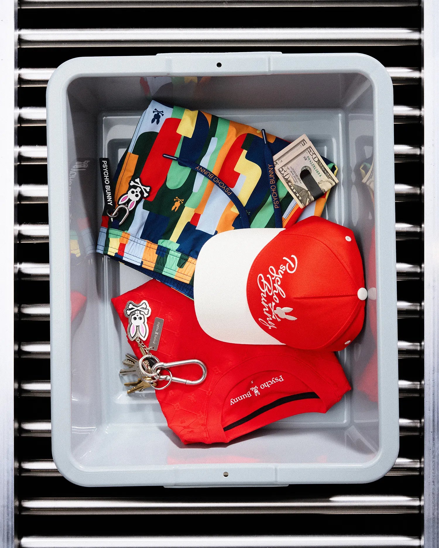 Psycho Bunny Accessories Sable A-Frame Trucker Cap cappellino rosso cotone