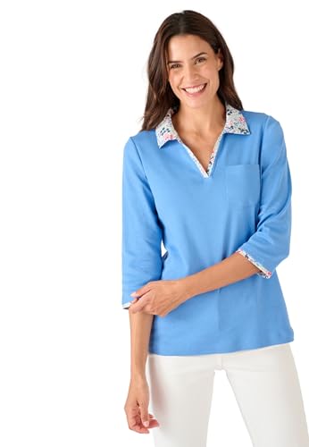 Damart Prêt-à-porter Maglietta da donna effetto 2 in 1 blu 36-40