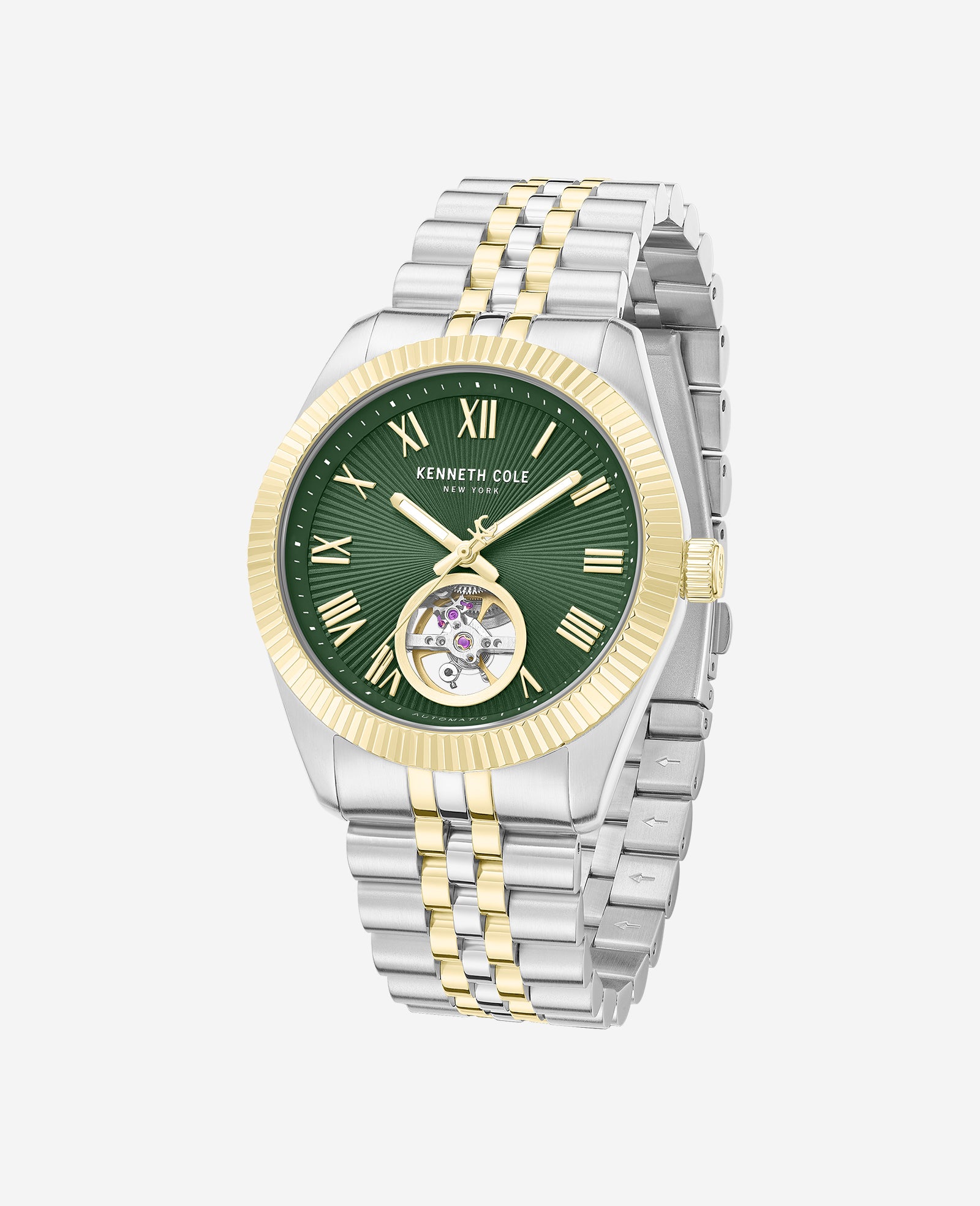 Kenneth Cole Reaction Watches Open Heart Automatic Bracelet Watch orologio automatico verde