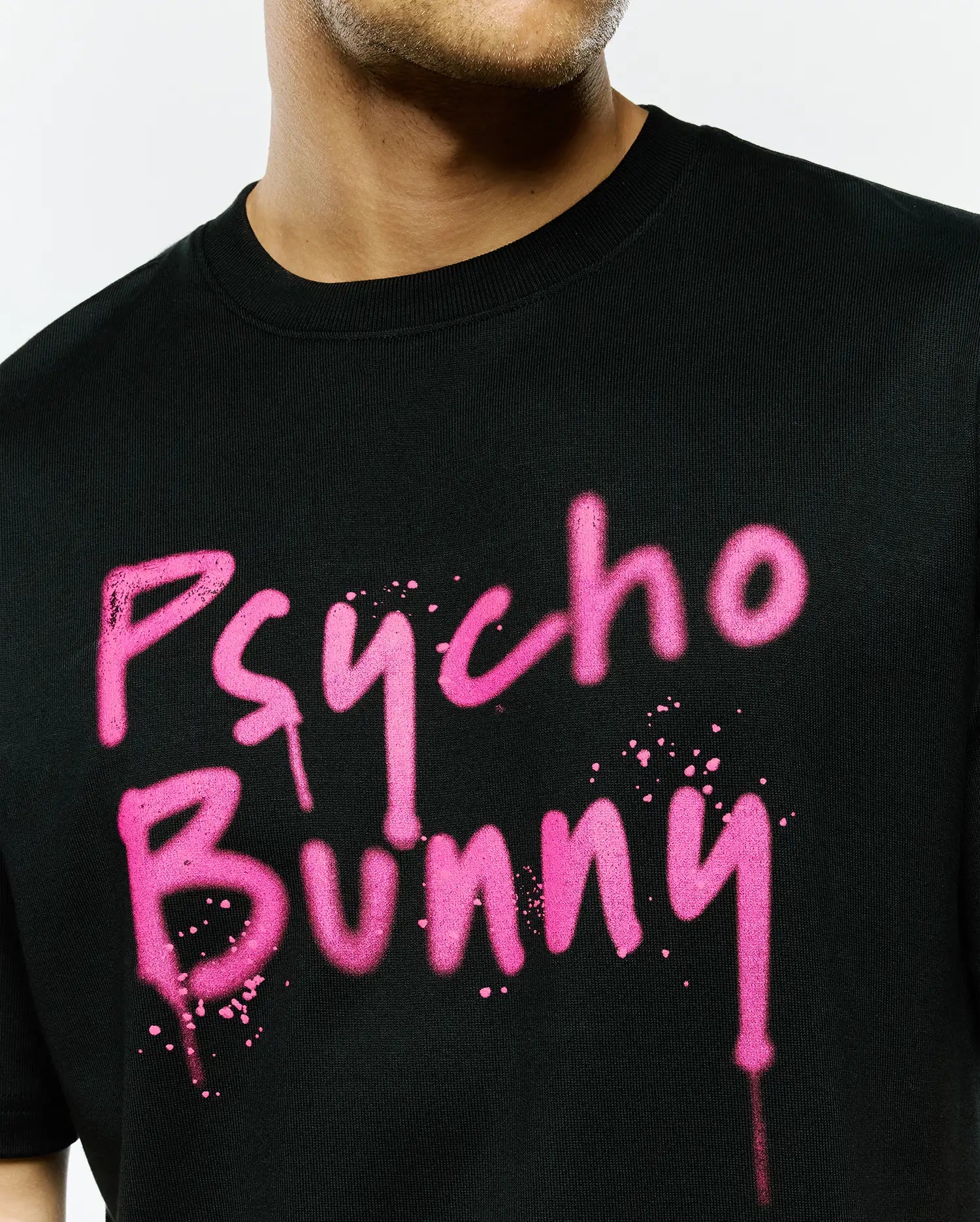 Psycho Bunny Men's Tees MENS DUNCAN OVERSIZED TEE - MT0200312 t-shirt nera oversize
