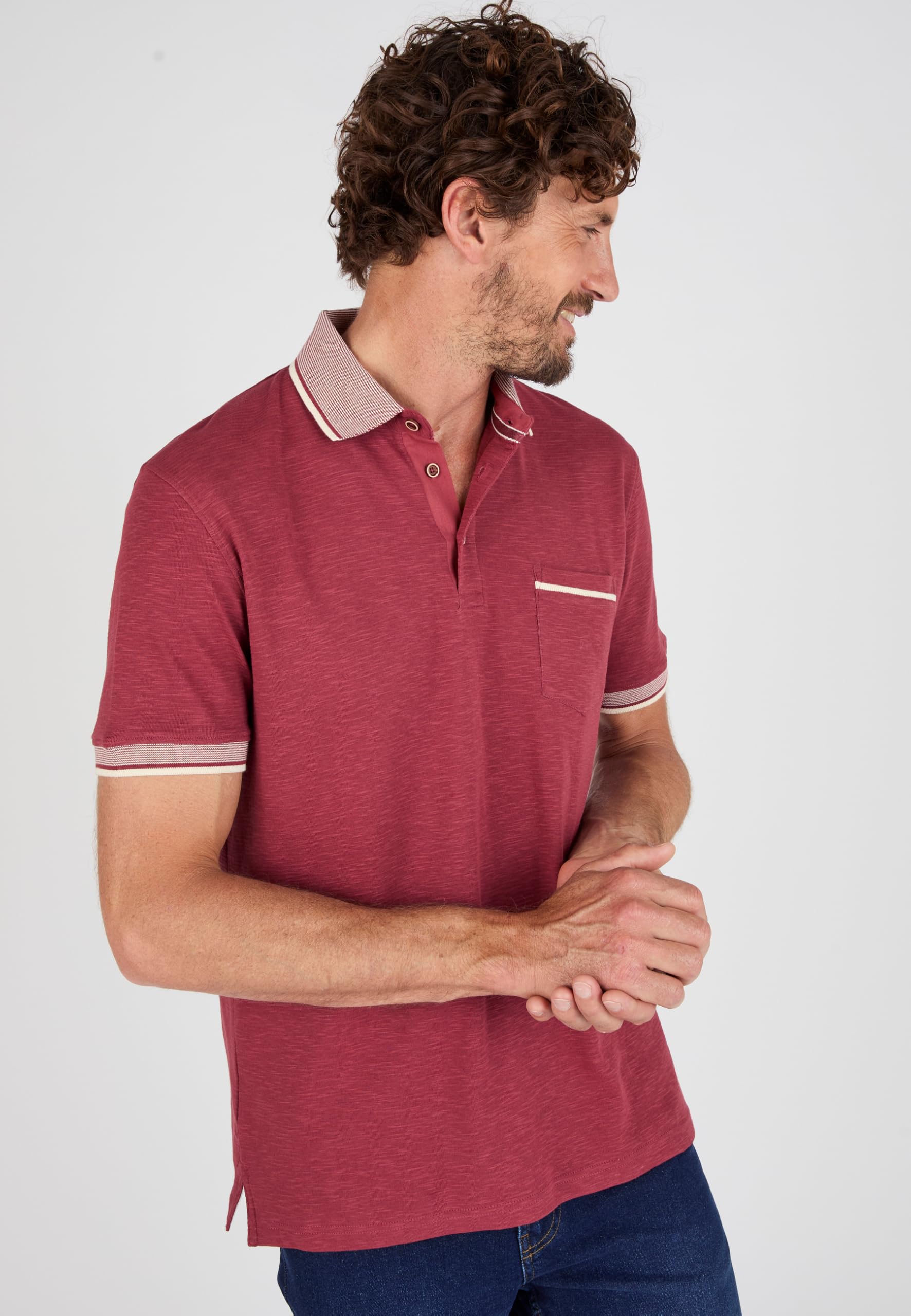 Damart Prêt-à-porter polo in maglia rilegata uomo M in cotone