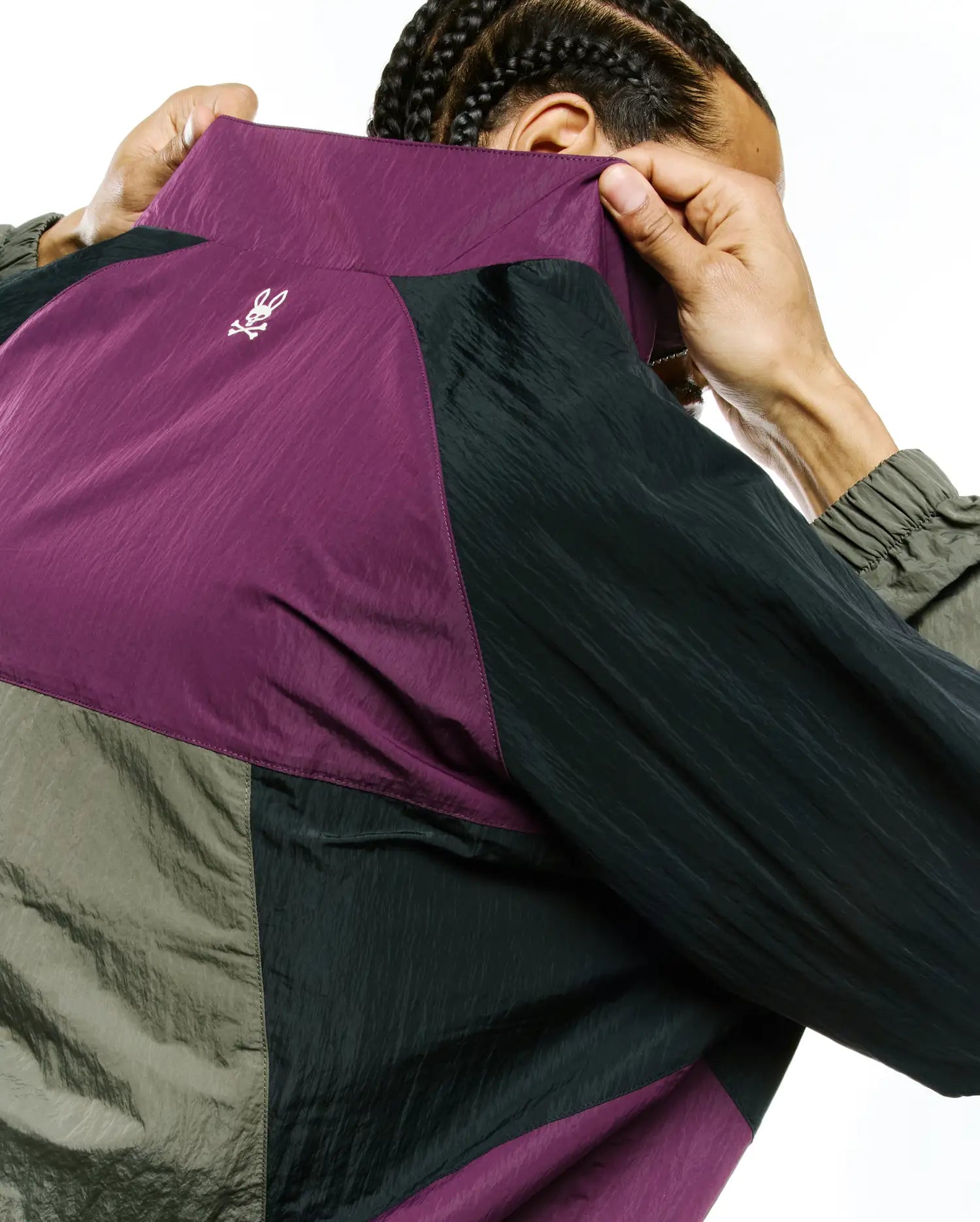 Psycho Bunny Jackets MEN'S ALDER NYLON COLORBLOCK JACKET - MT0500205 giacca nera nylon