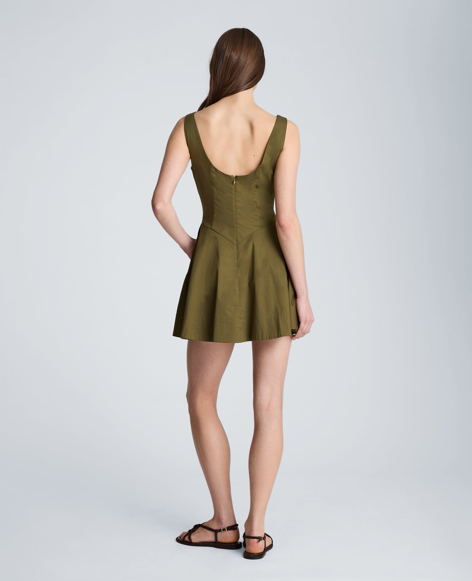 Kenneth Cole Reaction Clothing Sleeveless Boat Neck Mini Dress abito mini marrone
