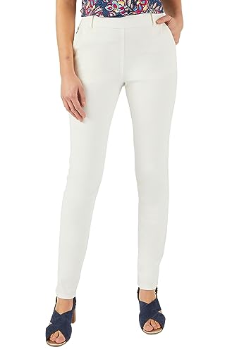 Damart Prêt-à-porter Pantaloni Bi-Stretch Effetto Pancia Piatto pantaloni bianchi taglia 40
