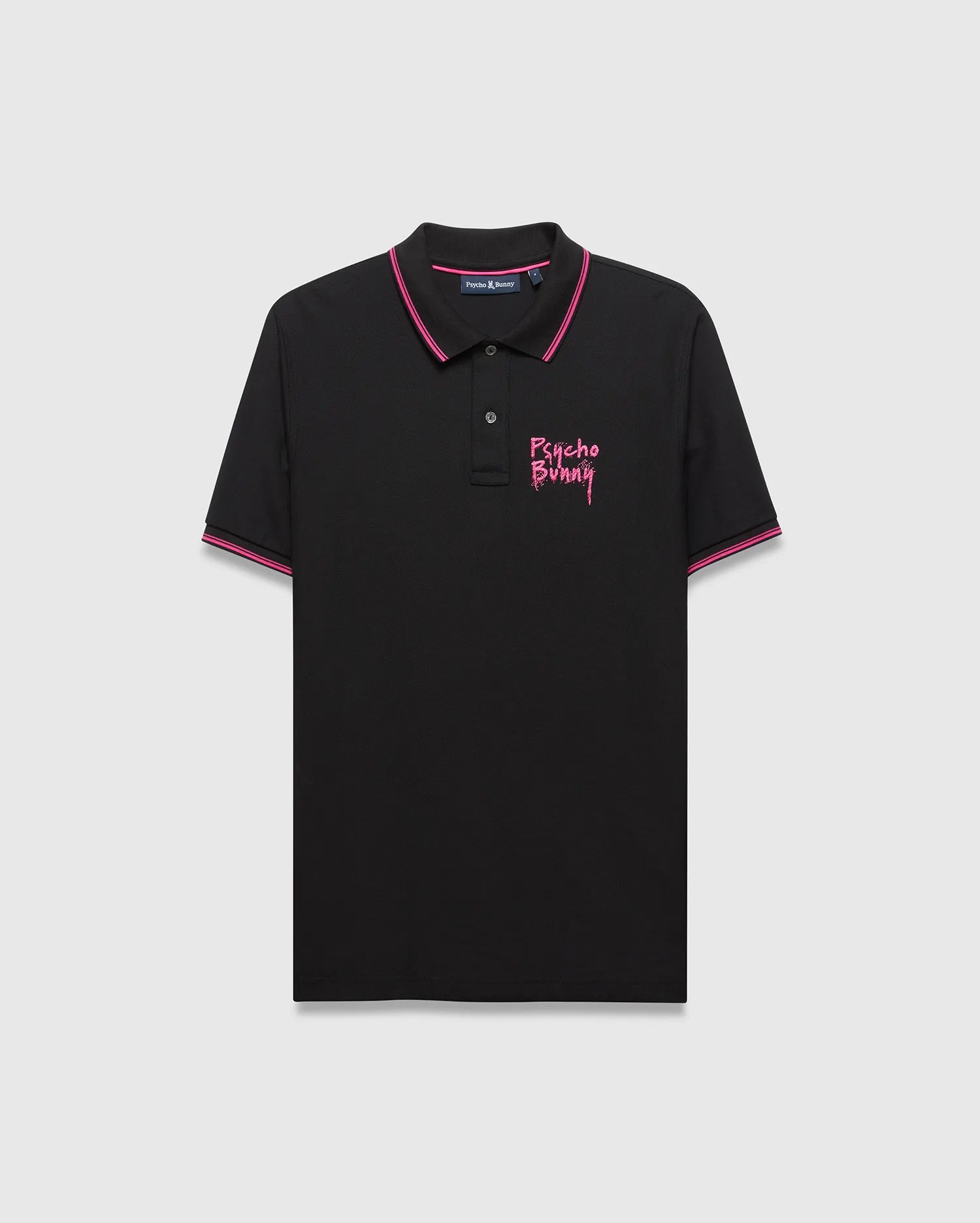Psycho Bunny Men's Polos MENS DUNCAN PIQUE POLO MT0100187 polo nera in cotone Pima