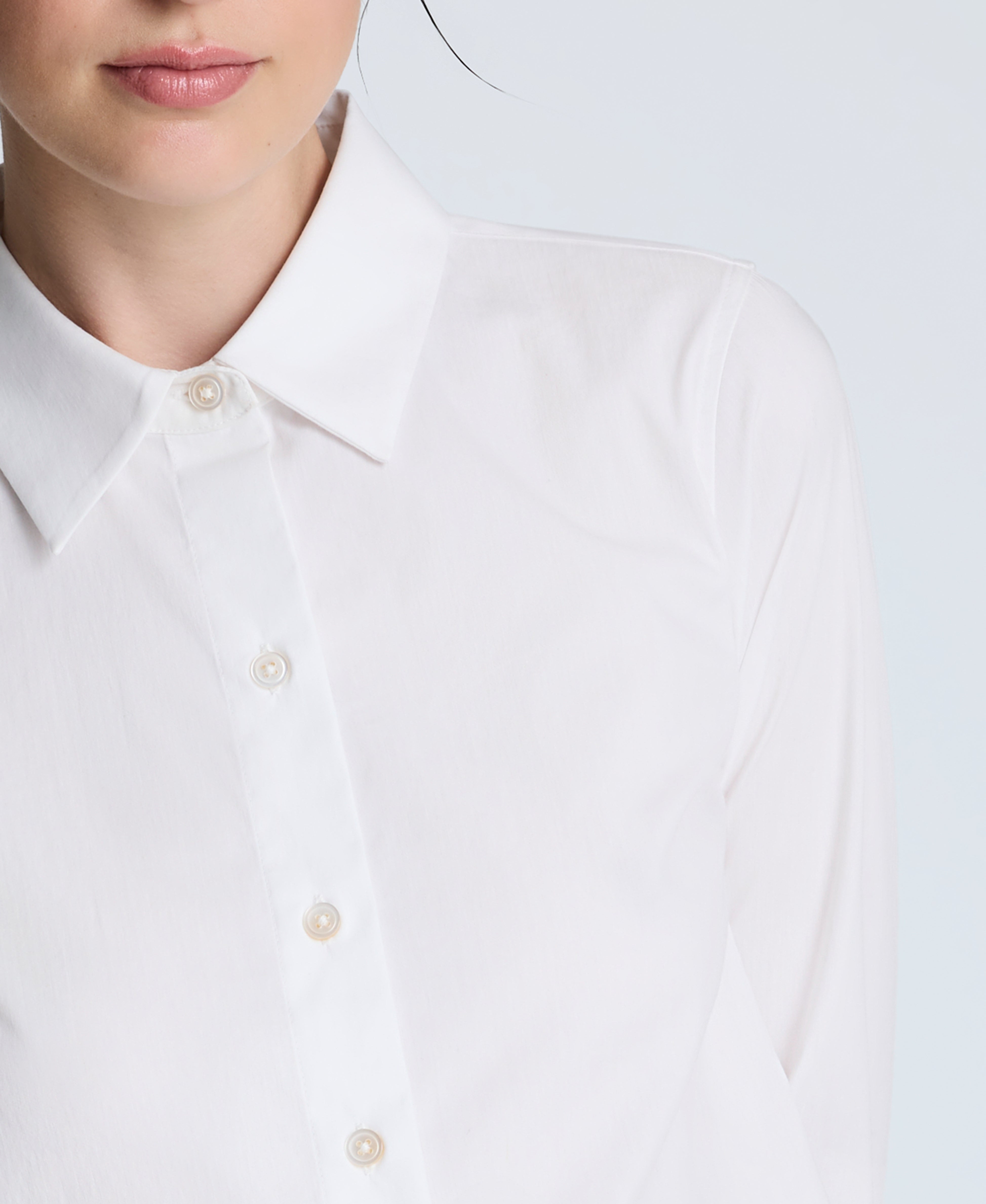 Kenneth Cole Reaction Clothing Poplin Button Front Shirt camicia bianca