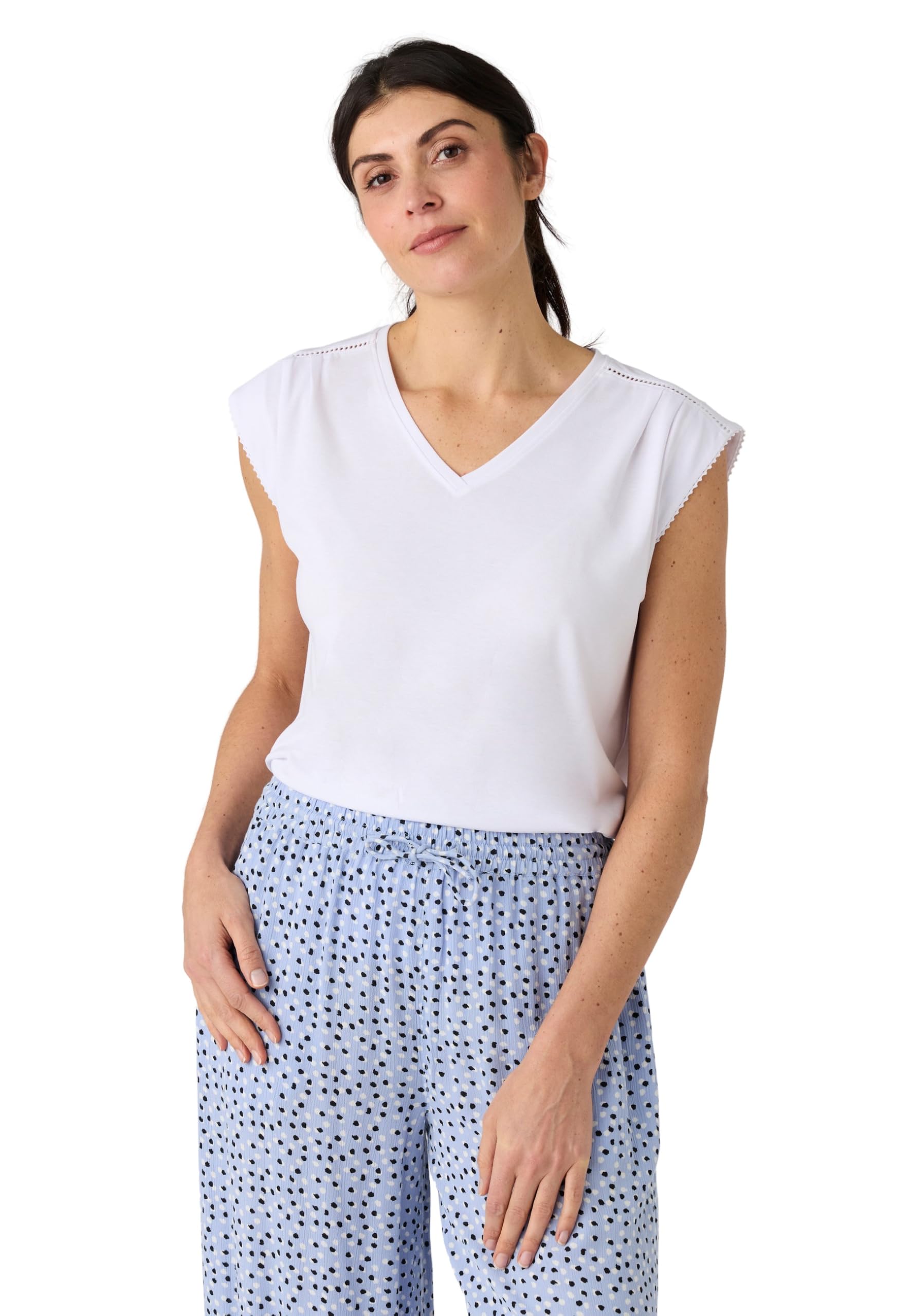 Damart Climatyl top donna senza maniche verde tropicale 38-40 scollo V
