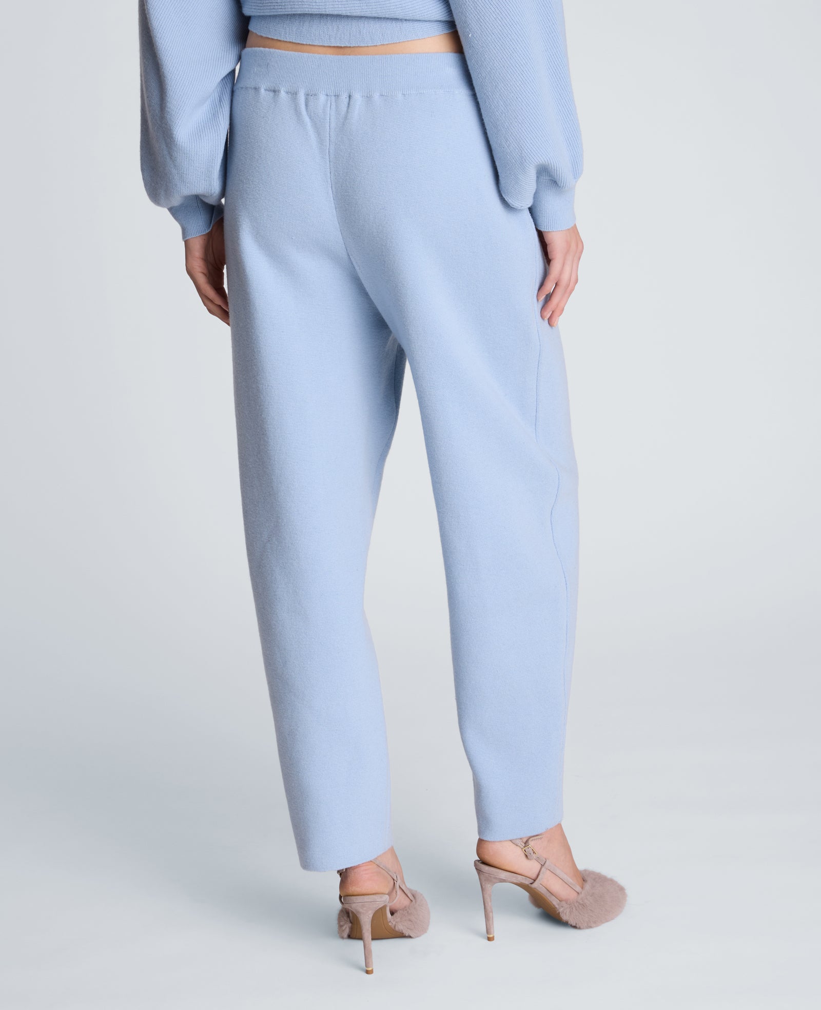 Kenneth Cole Reaction Clothing Barrel Leg Sweater Pull On Pant pantaloni blu in maglia