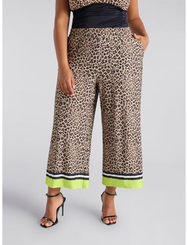 Fiorella Rubino Pantaloni cropped stampa maculata curvy