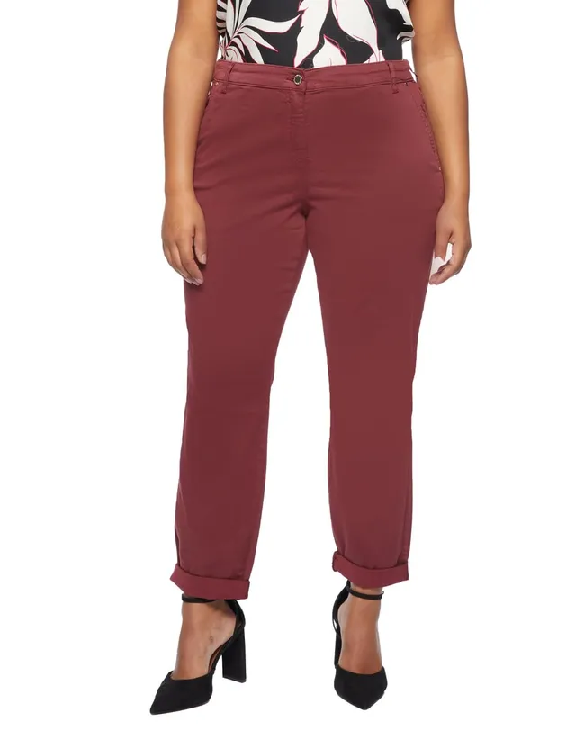 Fiorella Rubino Pantaloni Chinos in Tencel pantaloni 48 Plus gamba dritta