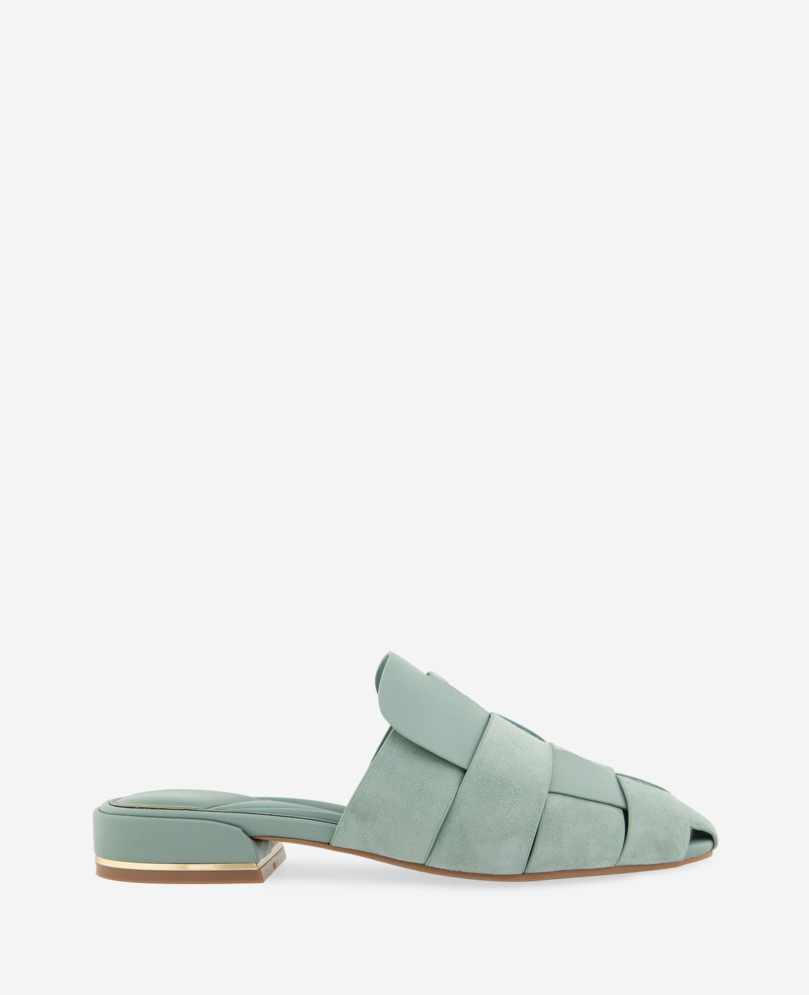 Kenneth Cole Reaction Shoes Faina Leather Fisherman Slide Sandal sandalo aqua pelle tacco 2,5 cm