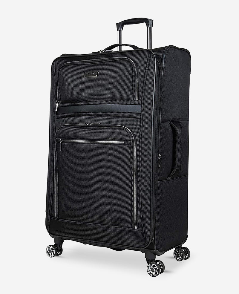 Kenneth Cole Reaction Luggage Rugged Roamer Expandable Suitcase valigia nera espandibile da cabina
