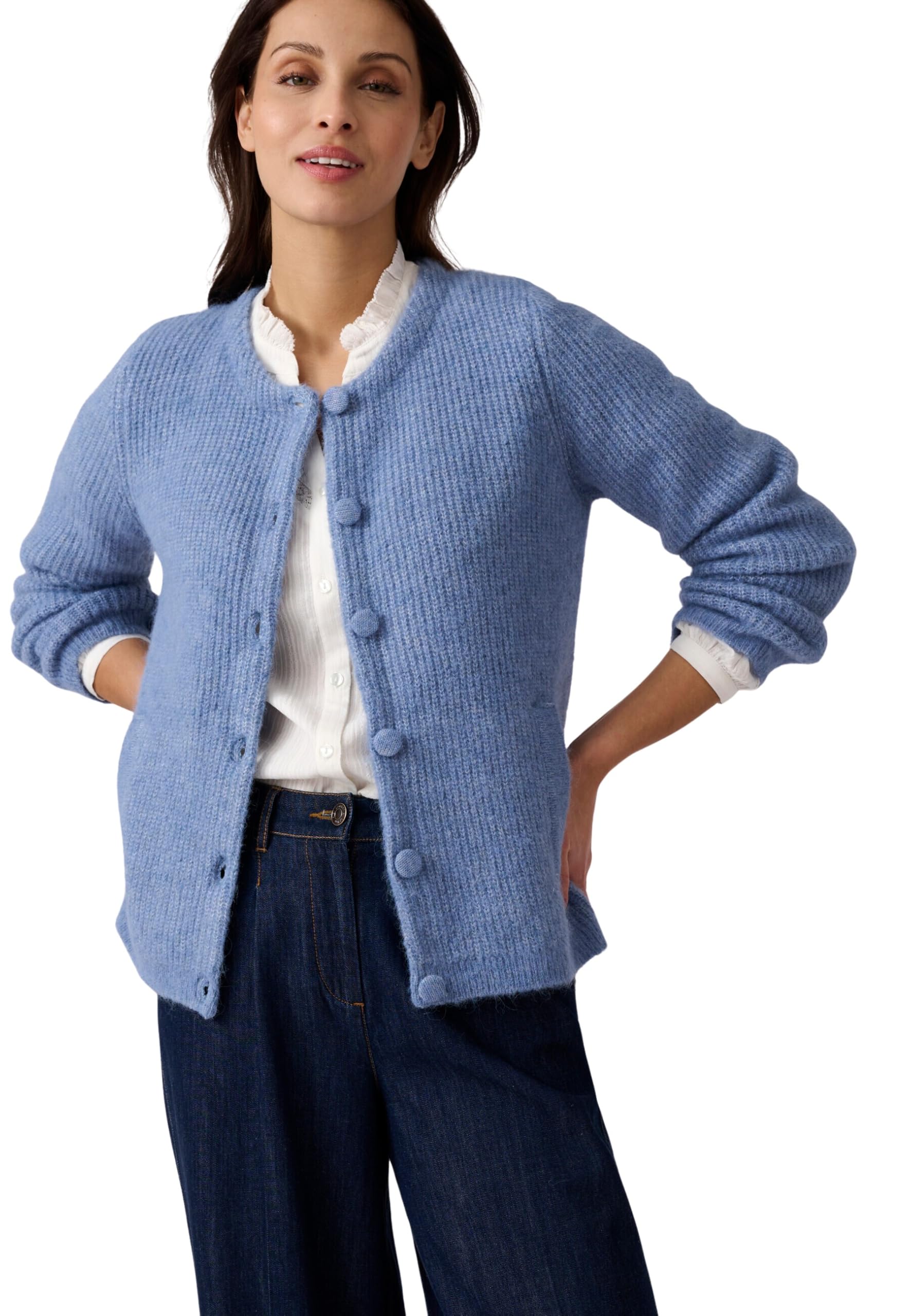 Damart Thermolactyl Cardigan donna marrone avorio 50-52 in lana