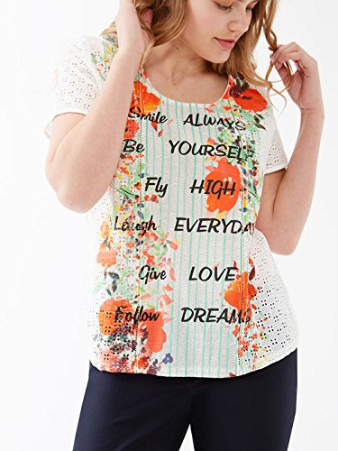 Fiorella Rubino Top e t-shirt T-Shirt Donna in Cotone Stampa Floreale maniche corte