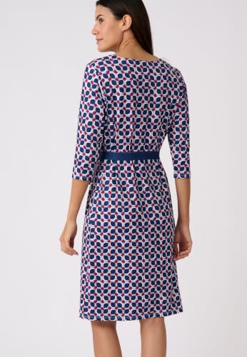 Damart Prêt-à-porter vestito donna stampa grafica 38-40 con cintura