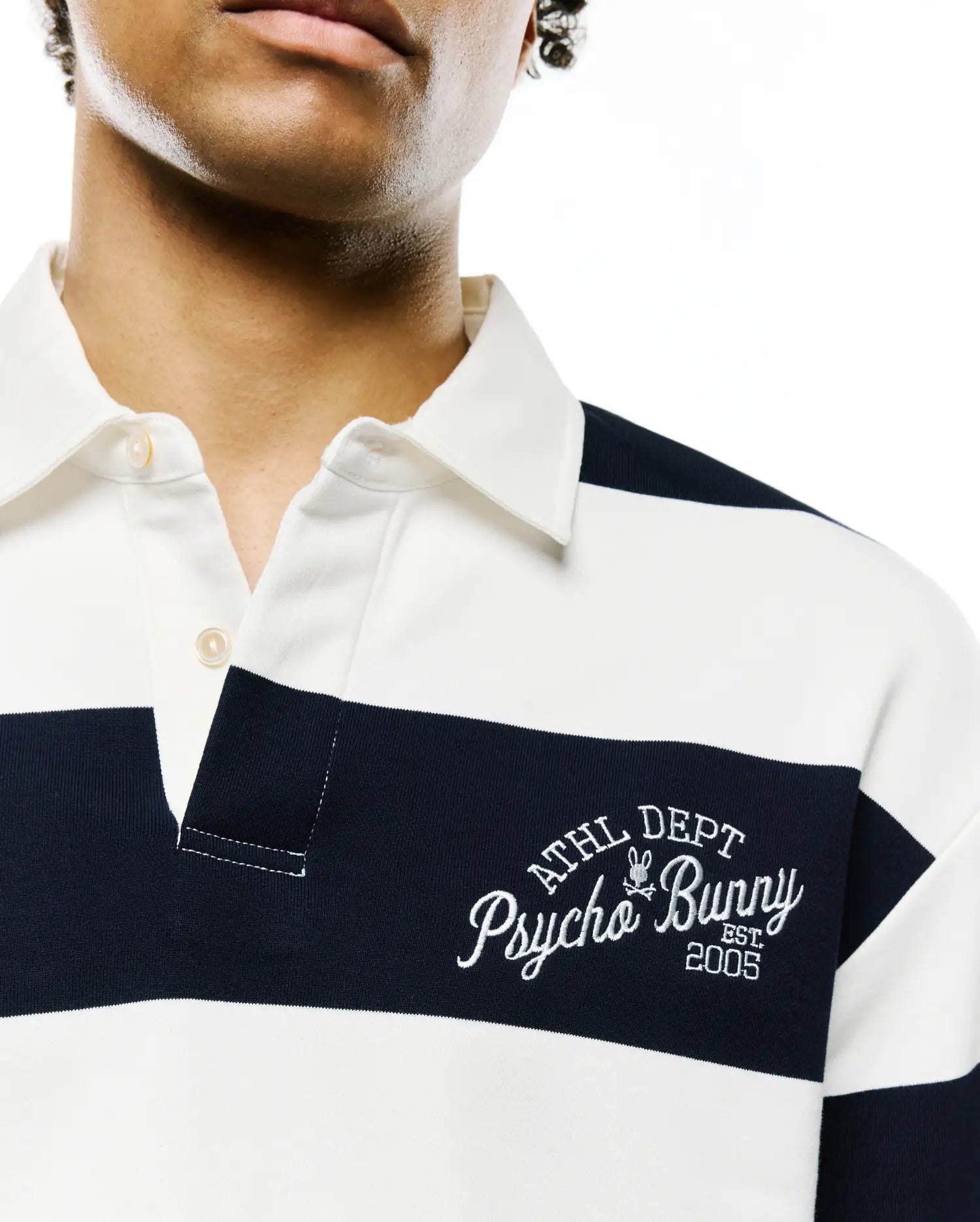 Psycho Bunny Men's Polos Keven Long Sleeve Polo MT0100320 polo blu relaxed