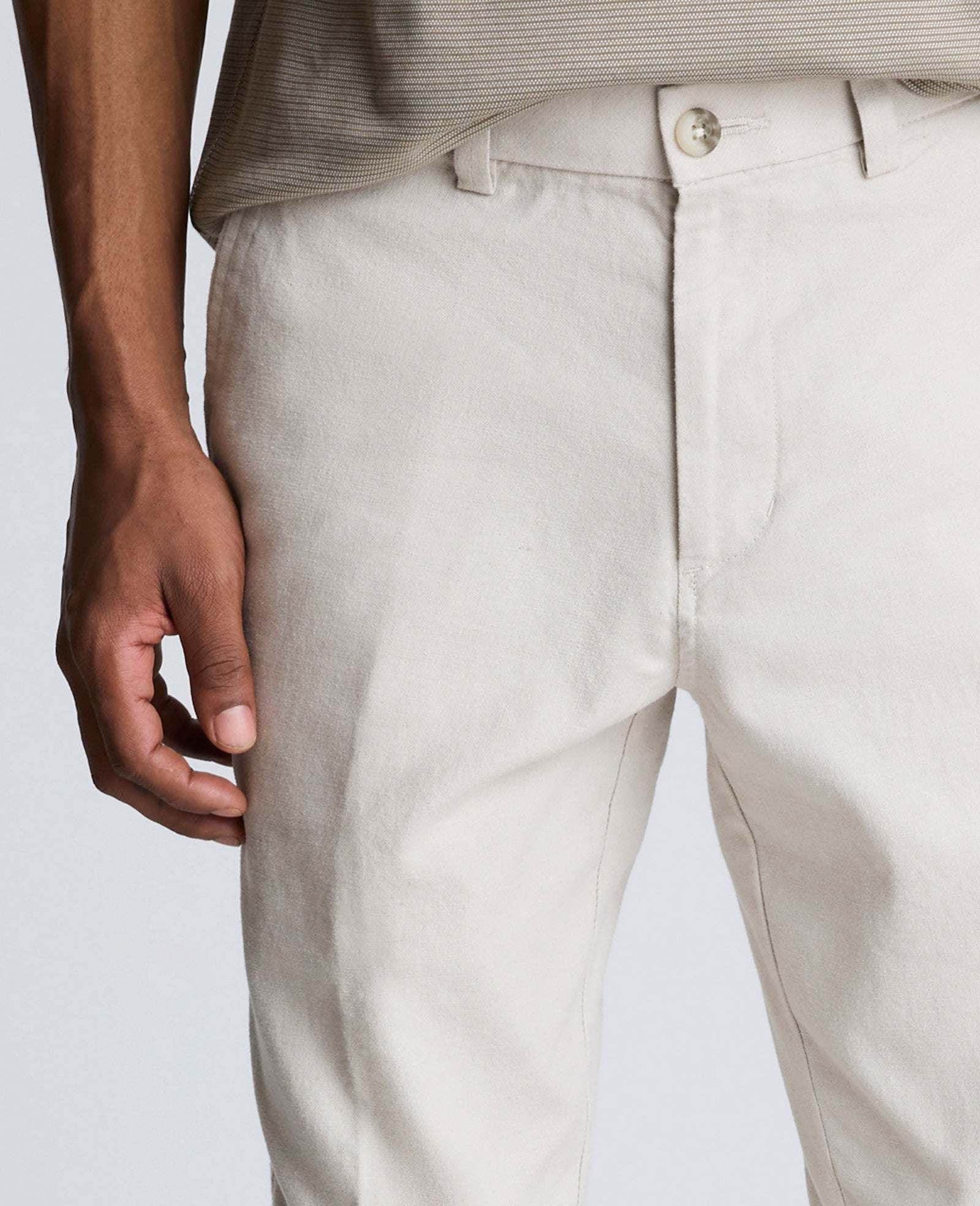 Kenneth Cole Reaction Clothing Linen Blend Slim Fit Flat Front Chino Pant pantaloni chino String 29/30 slim