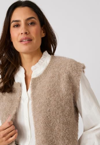 Damart Prêt-à-porter gilet da donna grigio tortora lana