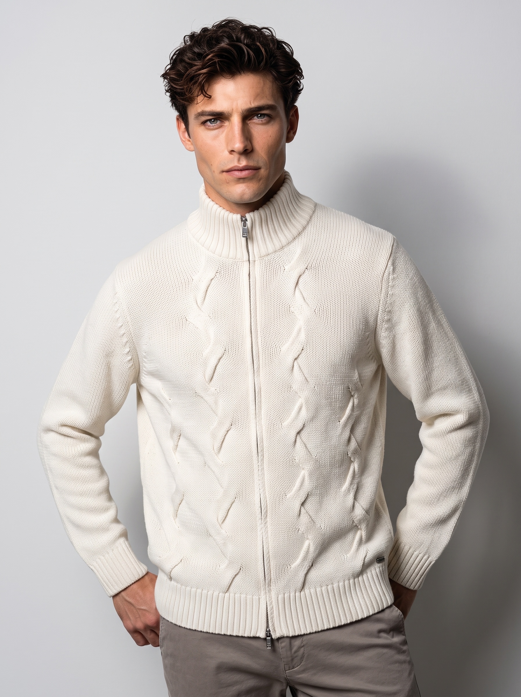 Markup Uomo Maglieria Cardigan Full Zip Trecce uomo