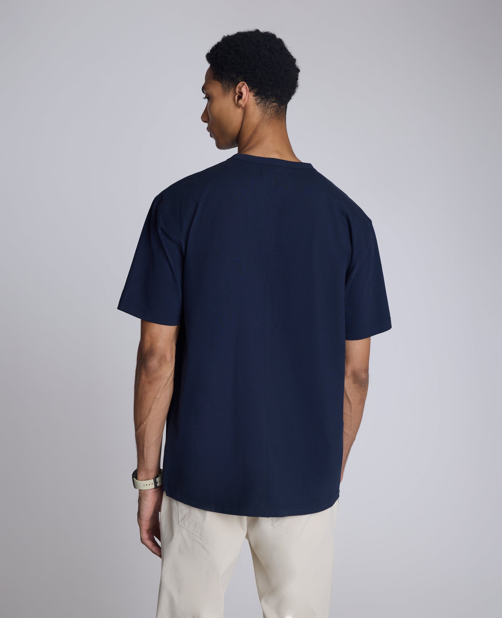 Kenneth Cole Reaction Clothing Oversized Tee T-shirt blu navy in cotone elasticizzato