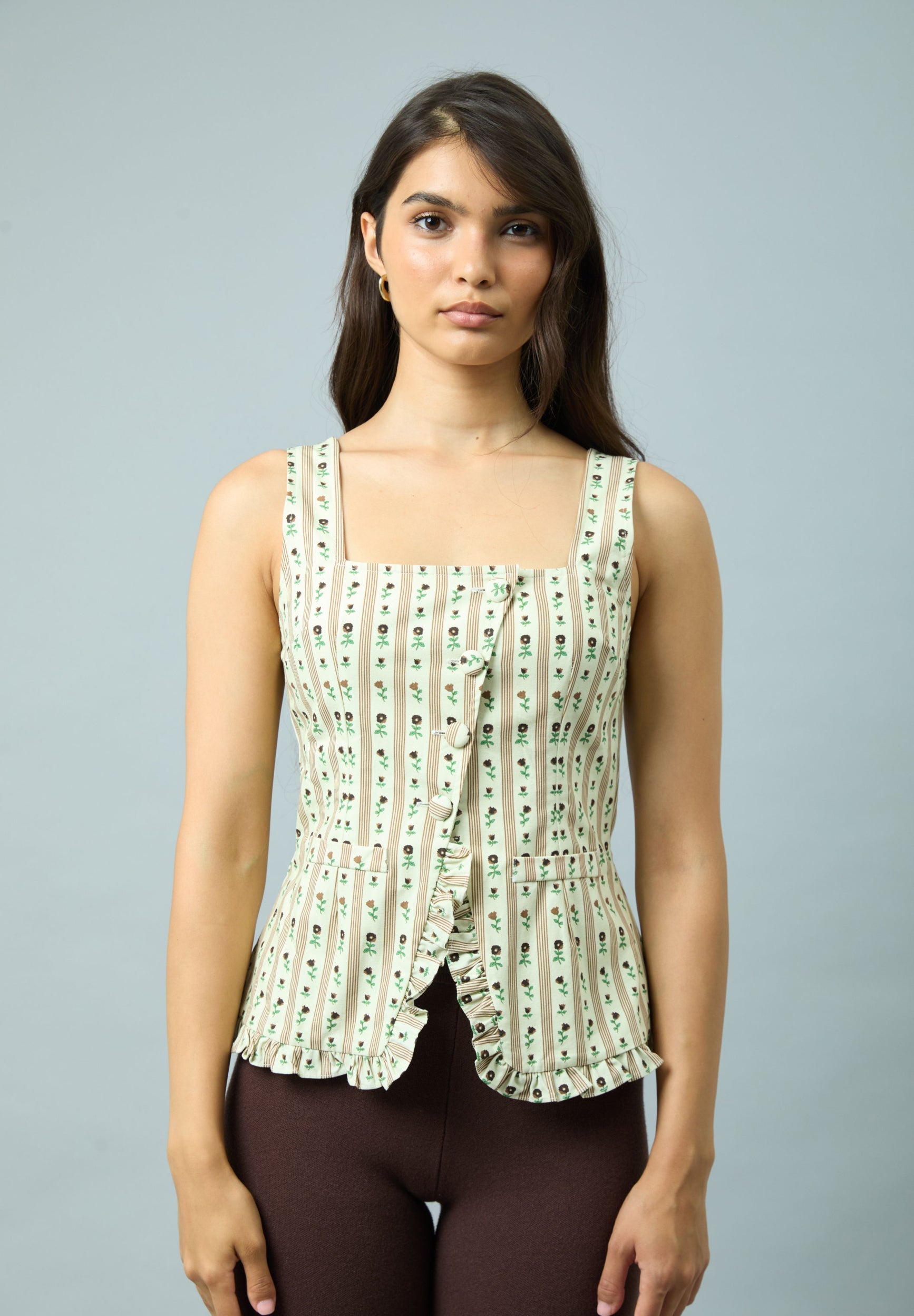 House Of Sunny Womens Tops Vintage Rose Top top UK 6–18 in cotone