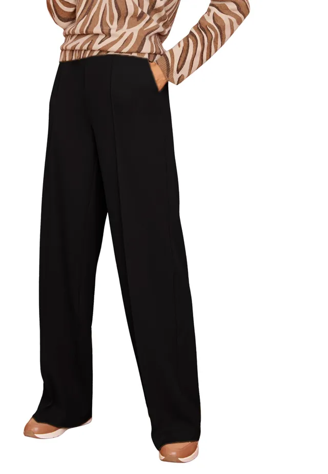 Damart Prêt-à-porter Pantaloni in maglia Pantaloni Nero a vita elastica