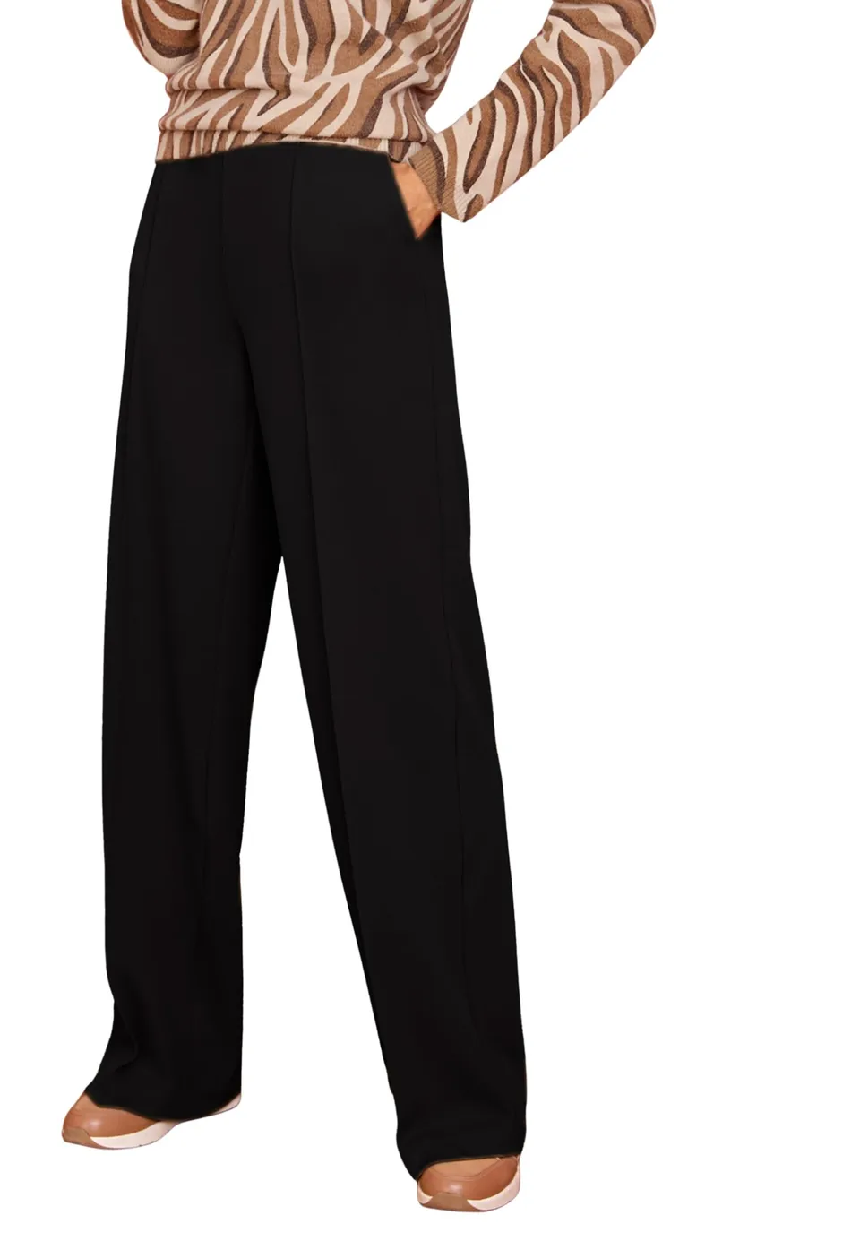 Damart Prêt-à-porter Pantaloni in maglia Pantaloni Nero a vita elastica
