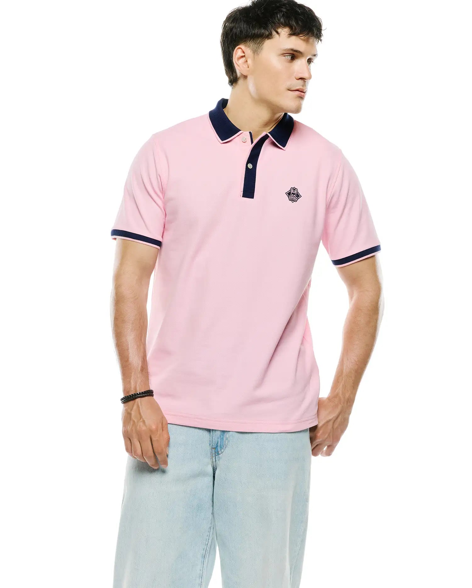 Psycho Bunny Men's Polos Robin Pima Piqué Polo polo rosa