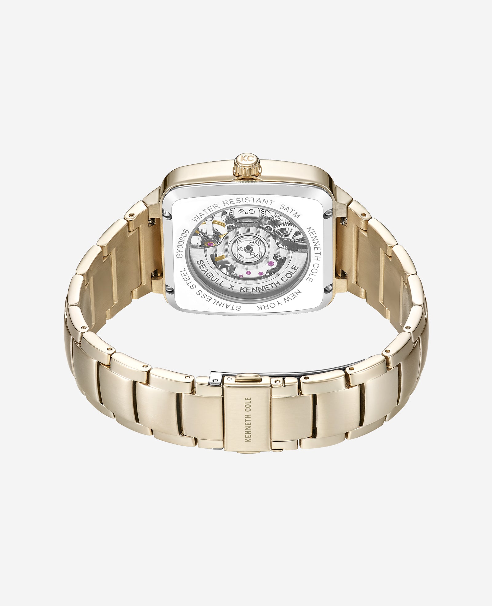 Kenneth Cole Reaction Watches Skeleton Automatic Bracelet Watch orologio dorato automatico
