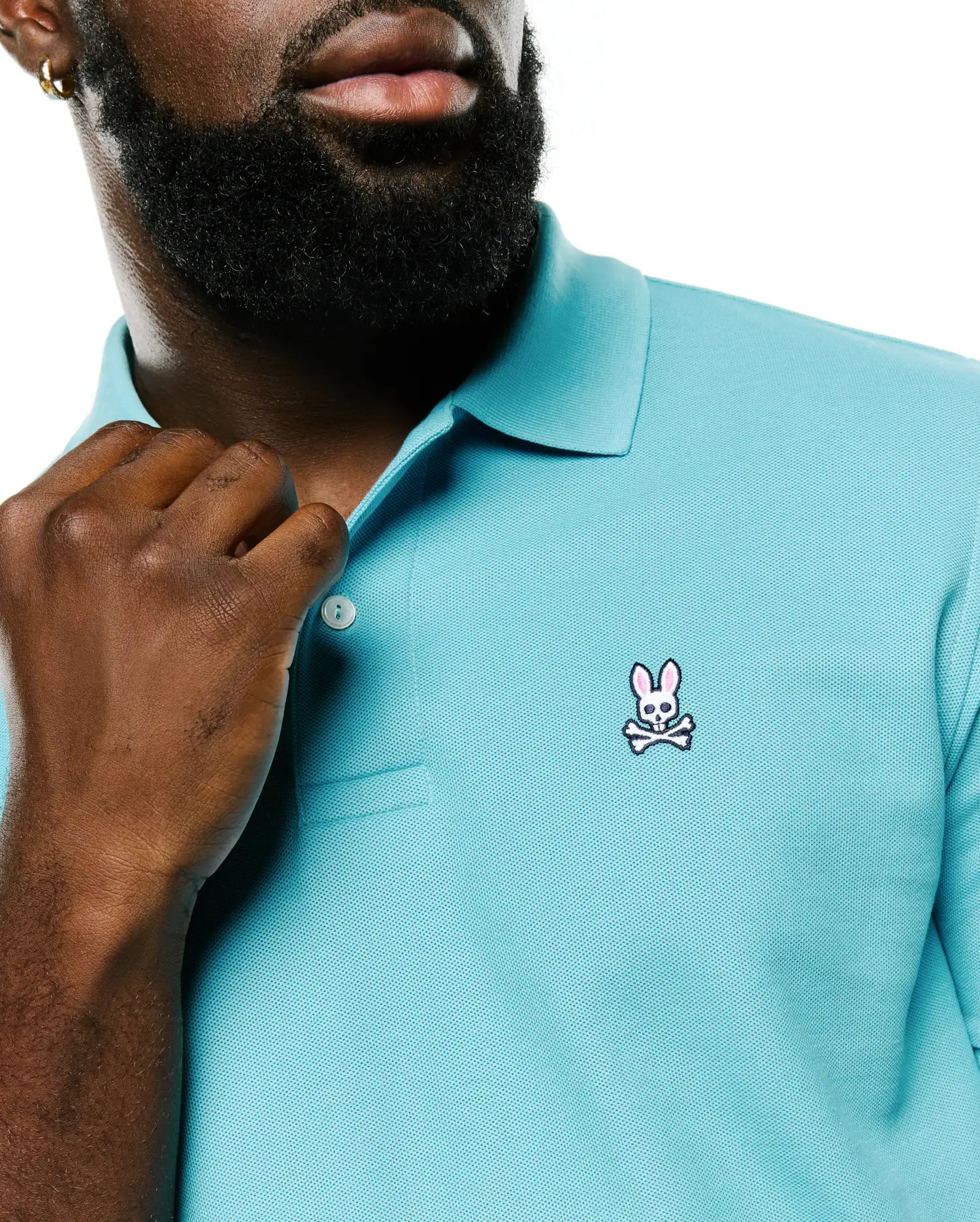 Psycho Bunny Men's Polos Men's Classic Pima Pique Polo polo blu cotone Pima