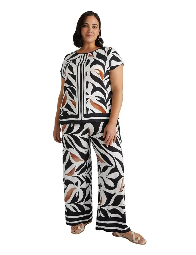 Fiorella Rubino Pantaloni Pantaloni Stampa Foliage M Plus leggeri