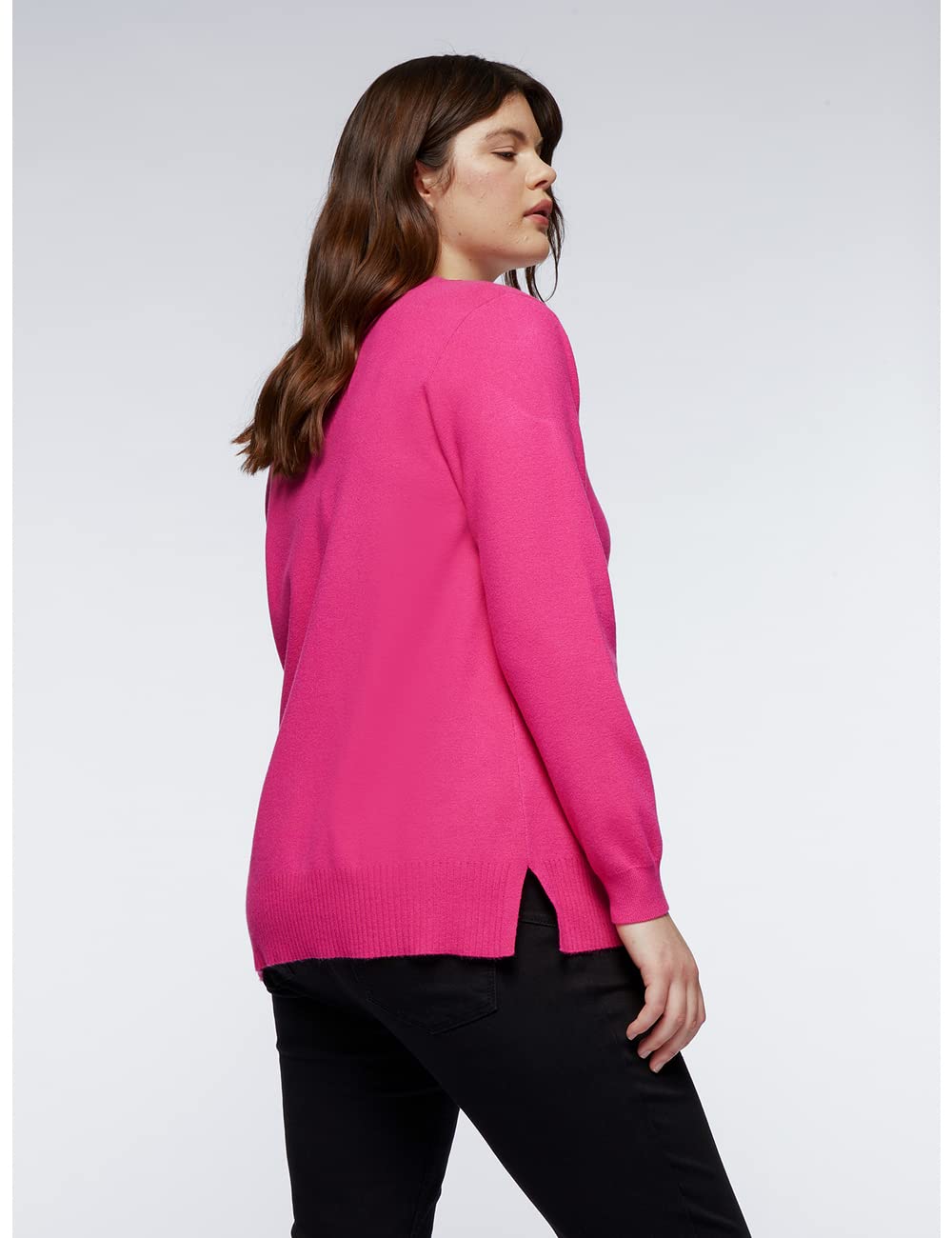 Fiorella Rubino Maglia con Ricamo sullo Scollo maglia XL Plus verde