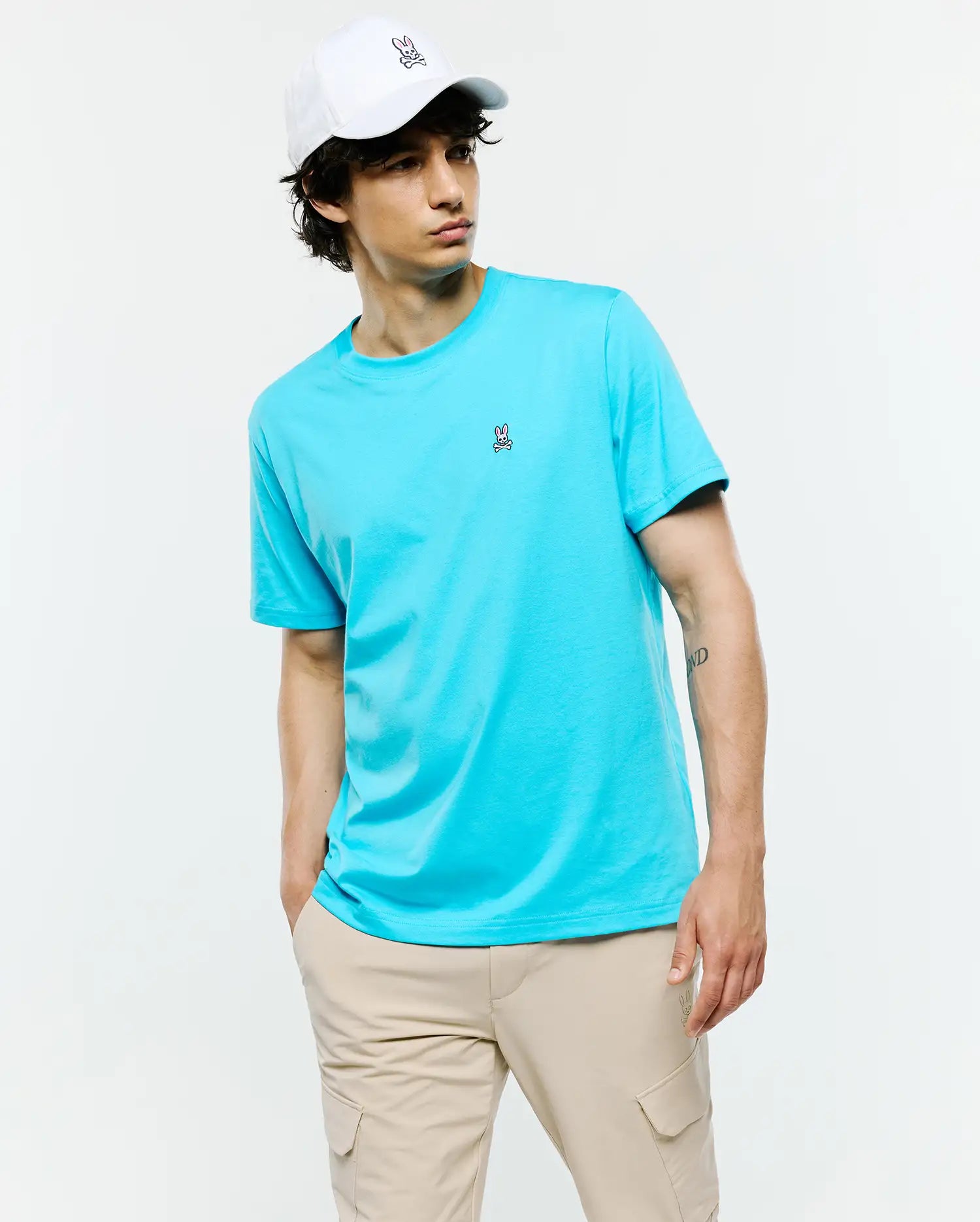 Psycho Bunny Men's Tees Classic Crew Neck Tee B6U014F200 maglietta blu Atoll XXS–XXXL in cotone Pima