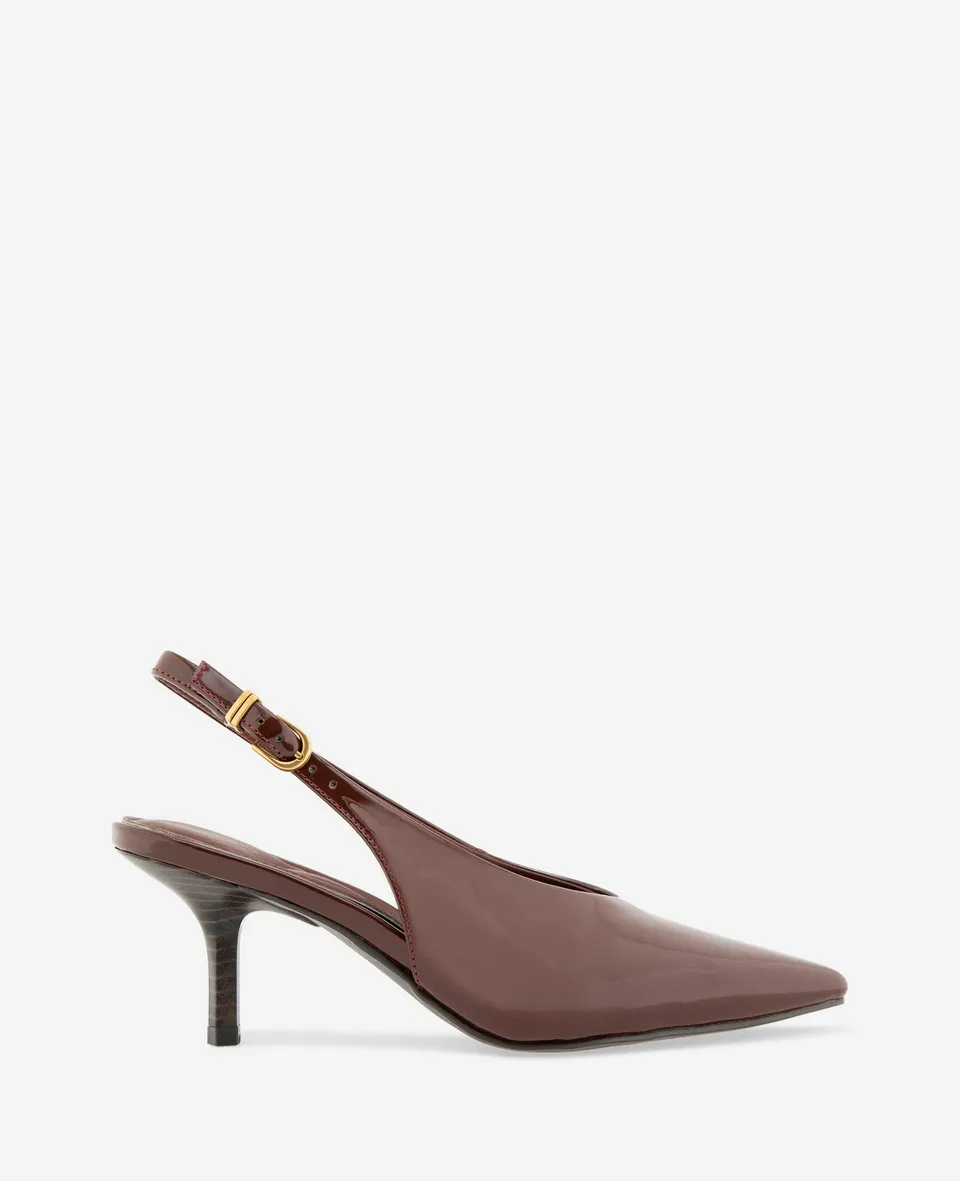 Kenneth Cole Reaction Shoes Ulysses Patent Slingback Heel décolleté hot coco patent fibbia