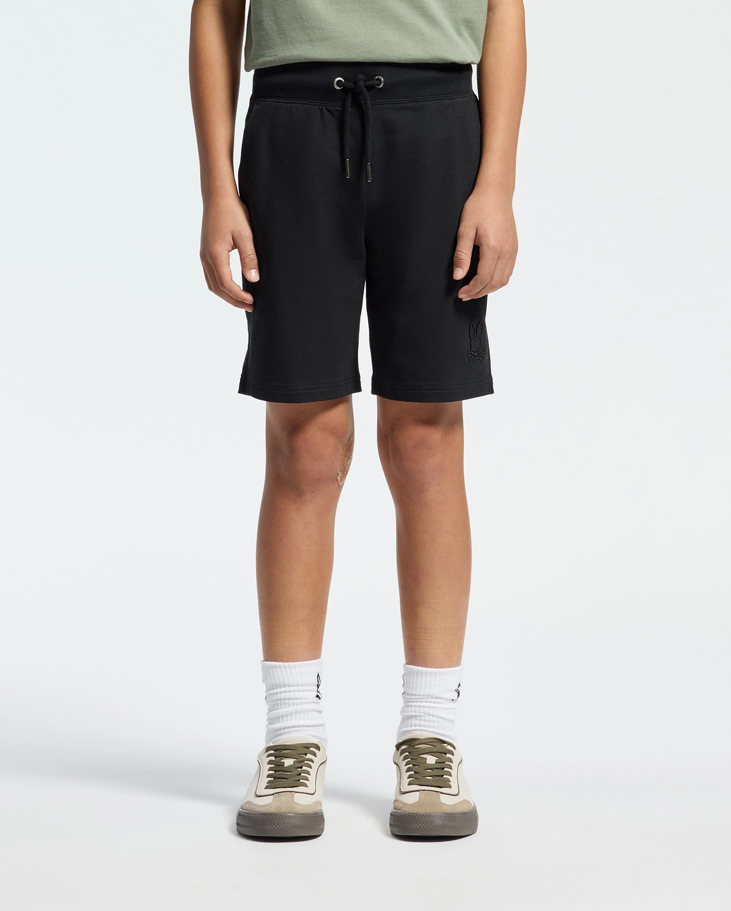 Psycho Bunny Kids Bottoms Levanzo pantaloncini neri in French Terry