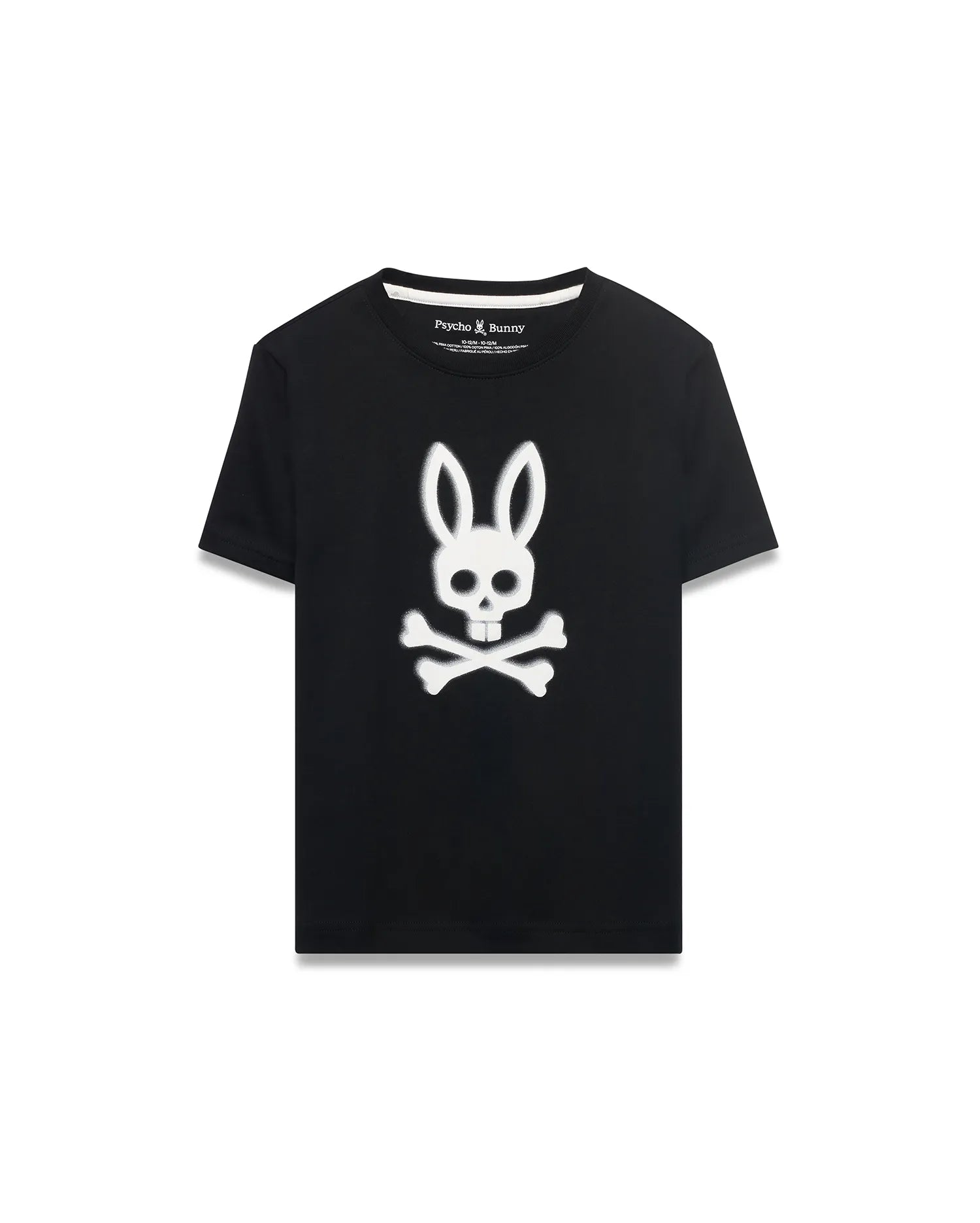 Psycho Bunny Kids Tees Emmanuel Graphic Tee KT0200240 maglietta nera Pima
