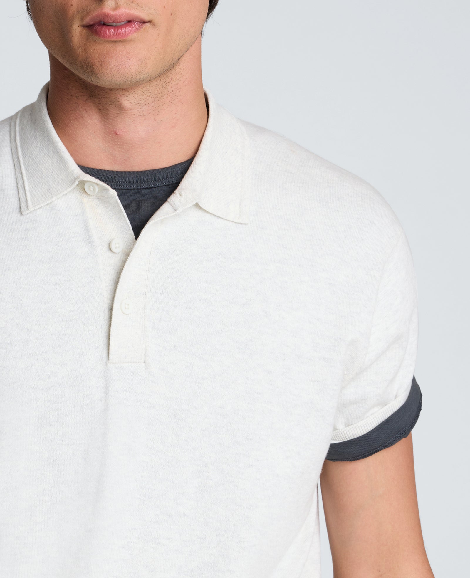 Kenneth Cole Reaction Clothing Short Sleeve Sweater Polo polo in maglia bianca
