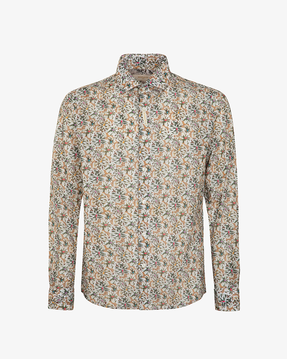 Markup Uomo Camicie Camicia in mussola stampata collo francese camicia
