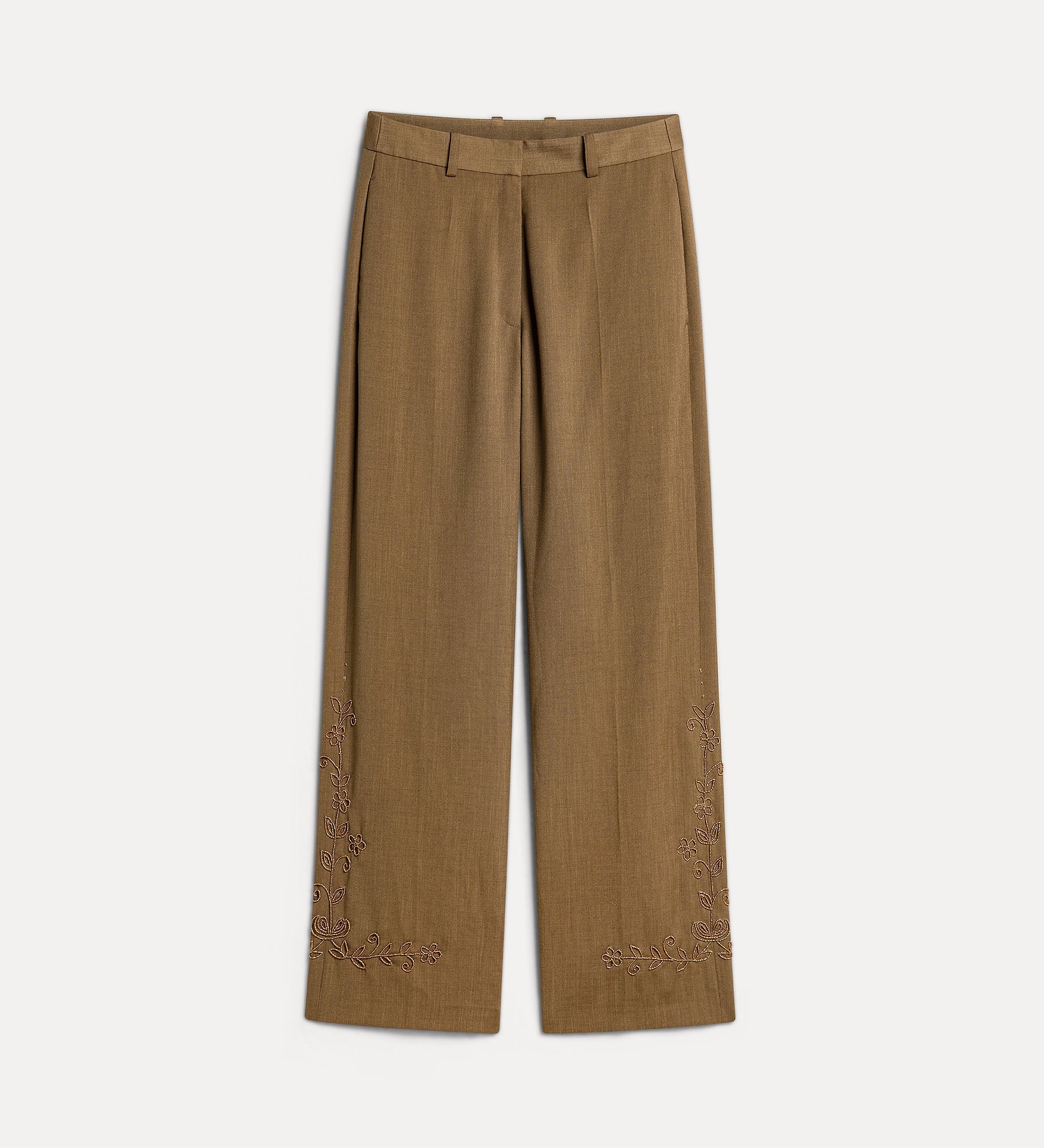 Forte pantaloni Pantaloni ricamo The Queen's Beads giallo oro