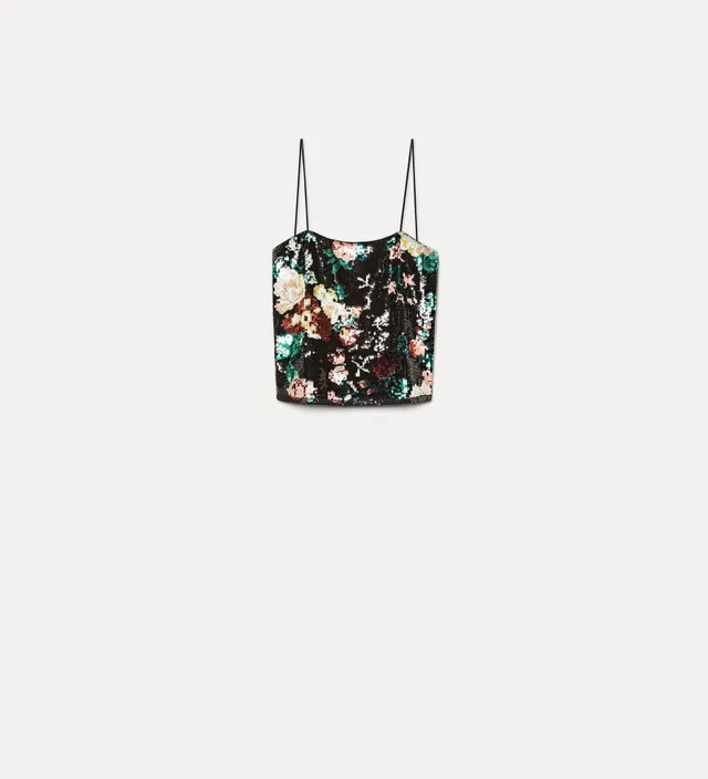 Forte top top The Queen’s Garden con paillettes verde