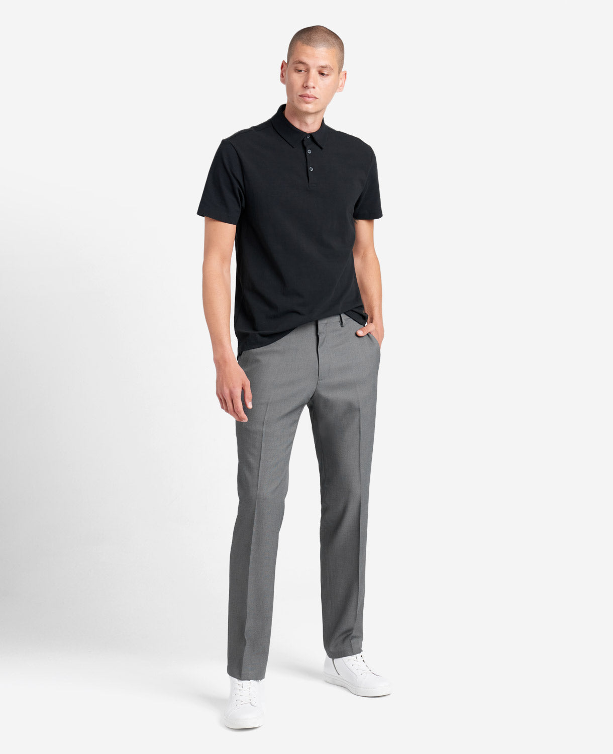 Kenneth Cole Reaction Clothing Stretch Modern-Fit Dress Pant pantaloni grigio scuro 30/30