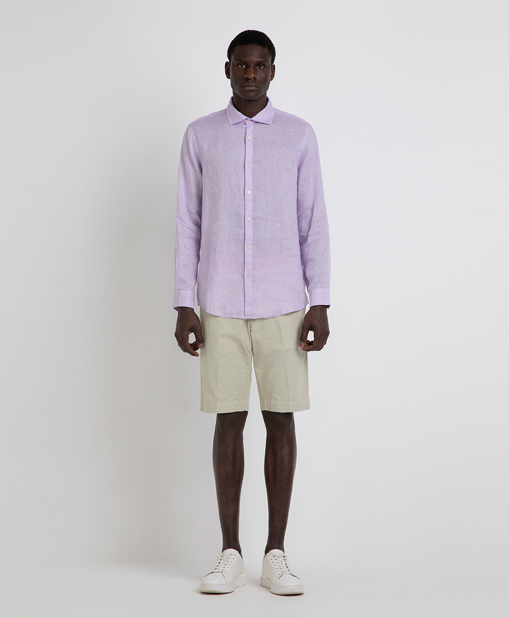Markup Uomo Camicie Camicia manica lunga collo francese mussola