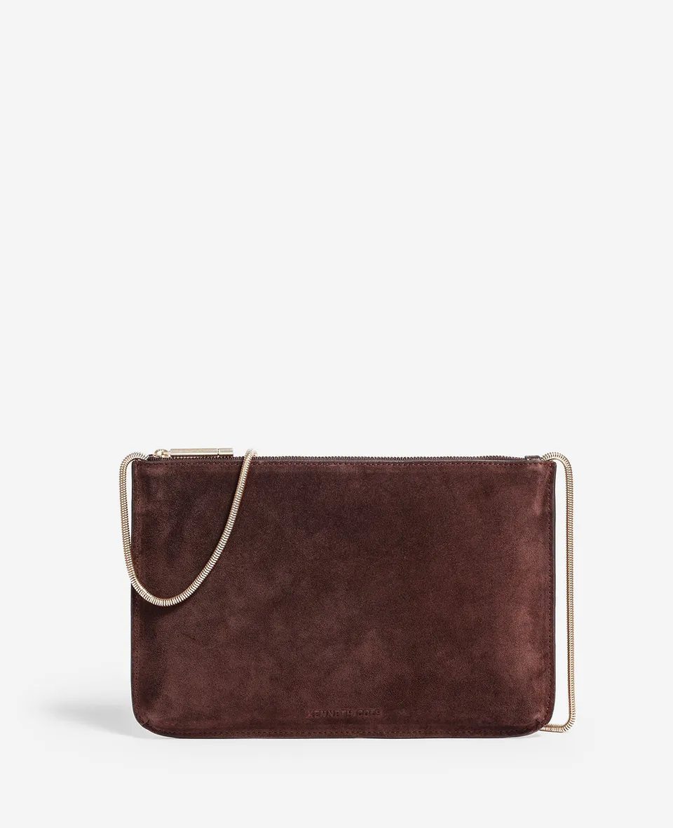 Kenneth Cole Reaction Bags Highline Suede Disco borsa a tracolla chocolate