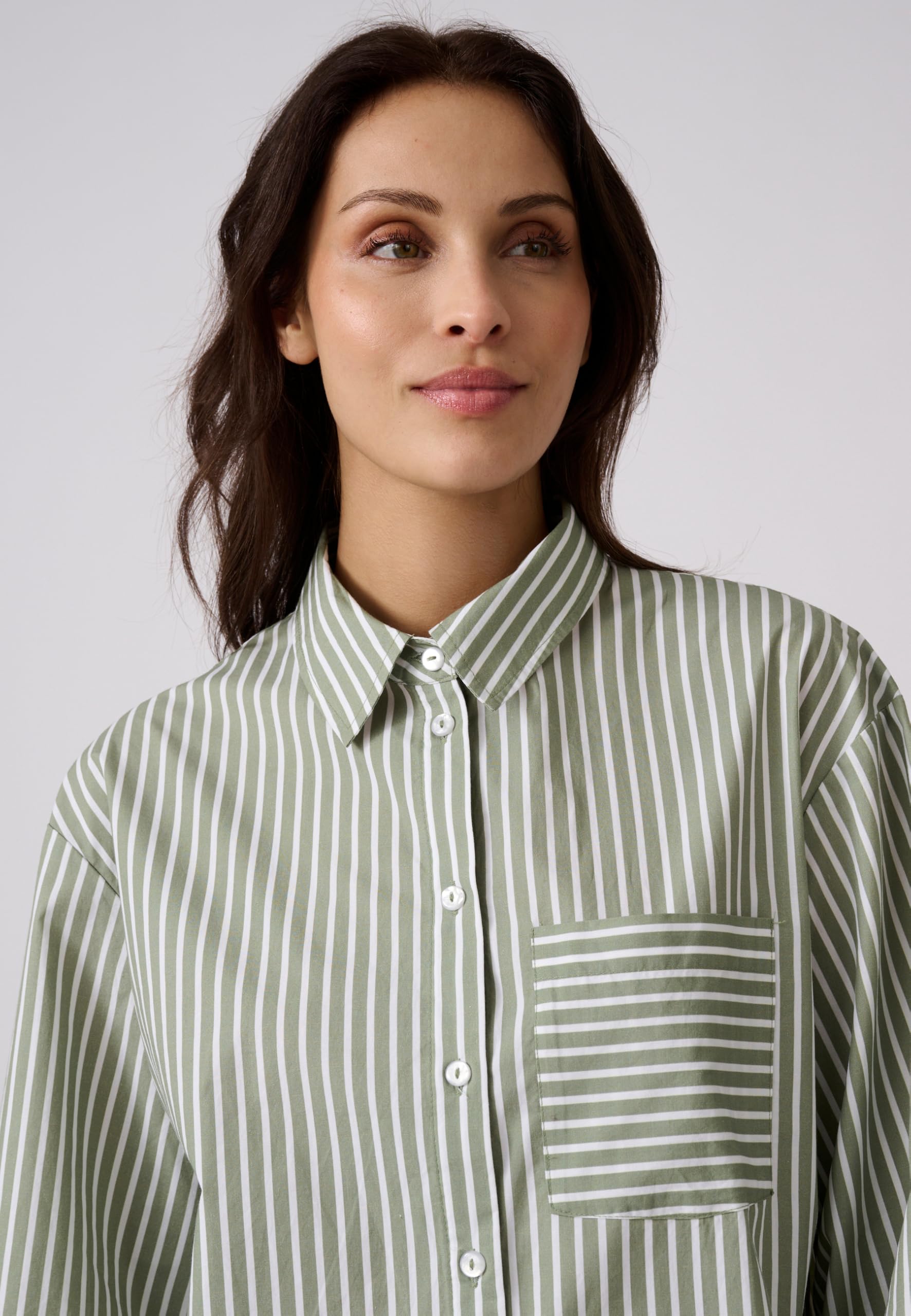 Damart Prêt-à-porter Camicia Donna Blu a righe in cotone