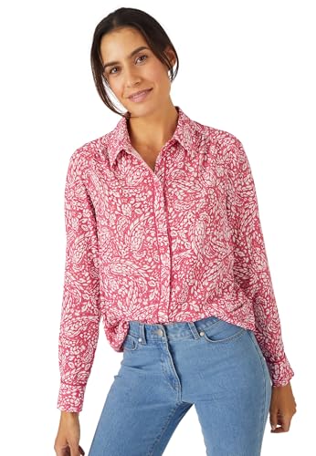 Damart Prêt-à-porter Camicetta Crepe Strutturata donna stampa fogliame