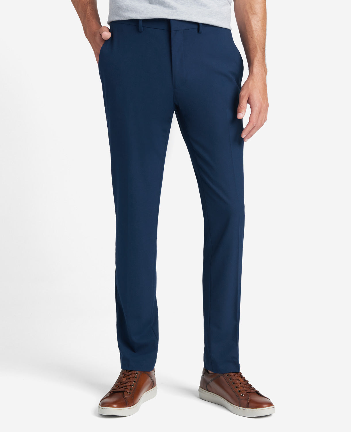 Kenneth Cole Reaction Clothing Skinny-Fit Stretch Performance Dress Pant pantaloni blu