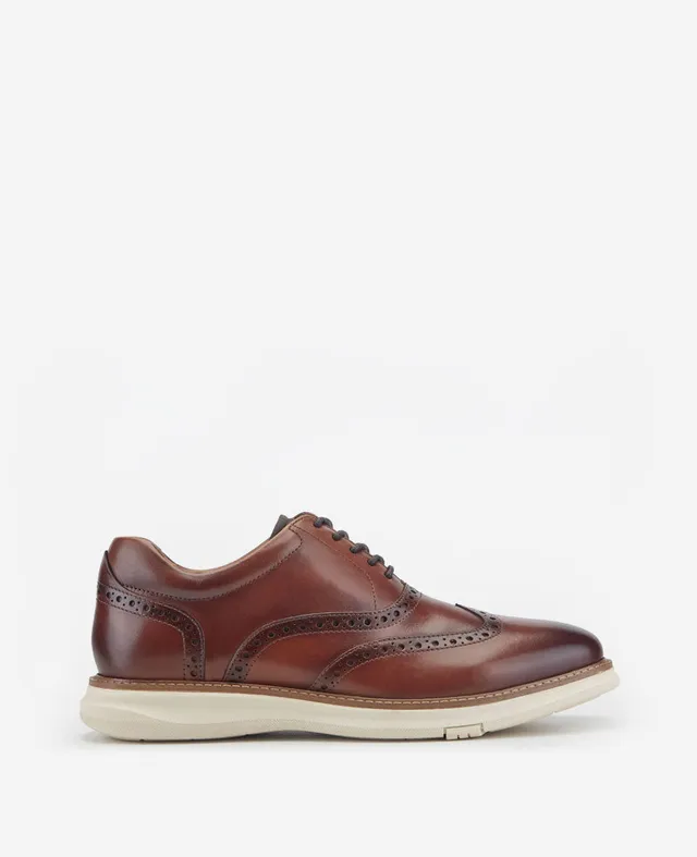 Kenneth Cole Reaction Lendal Wingtip Oxford scarpe stringate cognac in pelle