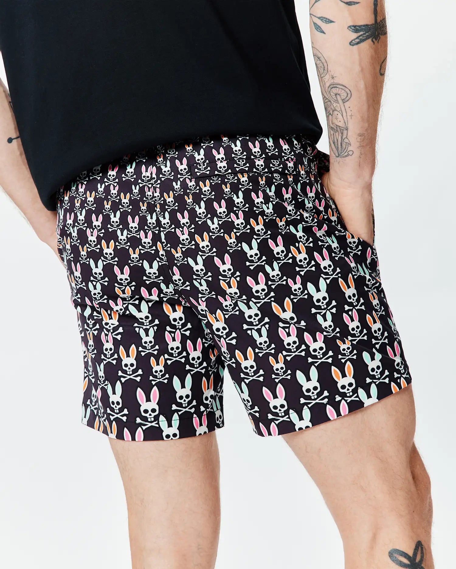 Psycho Bunny Men's Swimwear Byron Swim Trunk 6 MB1000086 costume nero 6 pollici