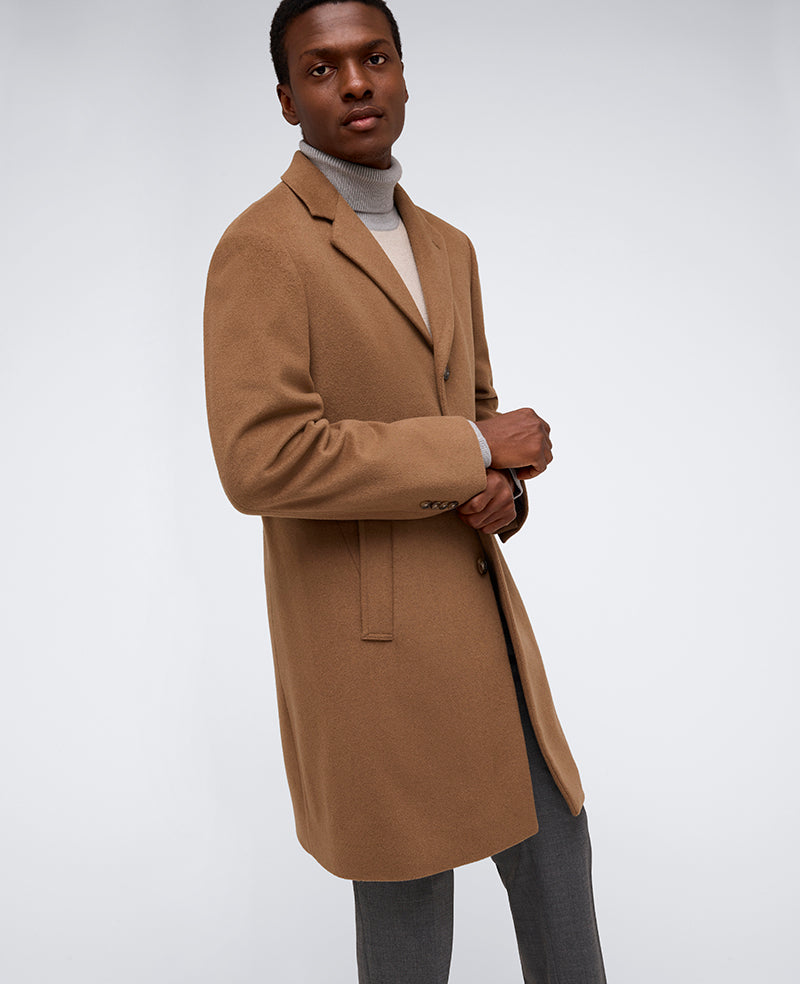 Kenneth Cole Reaction Clothing The Classic Fit Overcoat cappotto uomo cammello